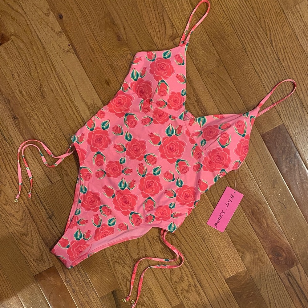 Betsey Johnson Rose Bloom One-Piece Swimsuit